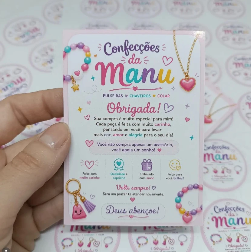 Card Cartão 10x7cm | Agradecimento | Arte do Cliente
